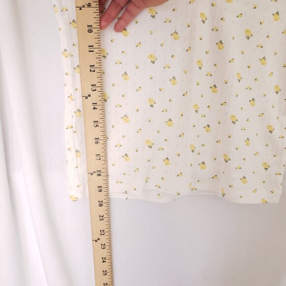 Urban Nation Woman White Yellow Floral Pattern Breathable Cute Shirt Size M - Picture 3 of 15